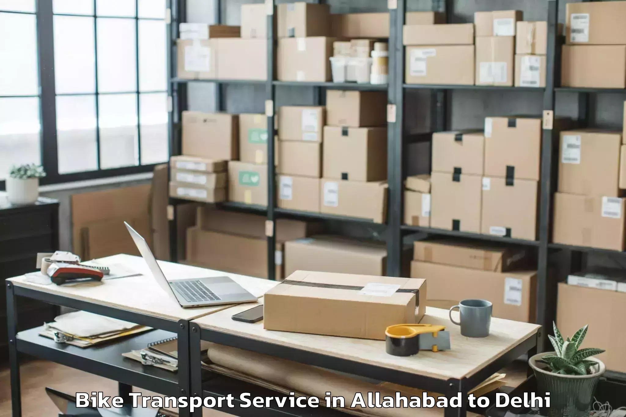 Easy Allahabad to Defence Colony Bike Transport Booking